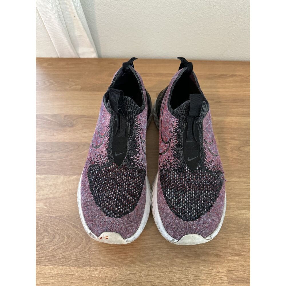 Nike Epic React Flyknit Running Shoes Pink Purple Black White Sole Sneakers